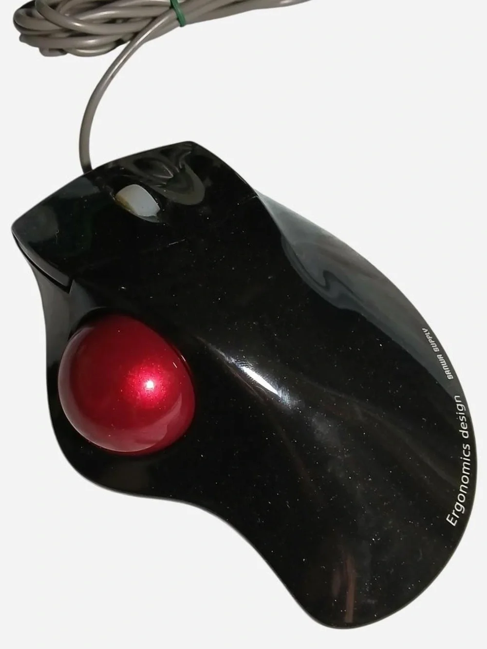 Y2K Gaming Ergonomic Wired Trackball Mouse with Red Cursor Ball